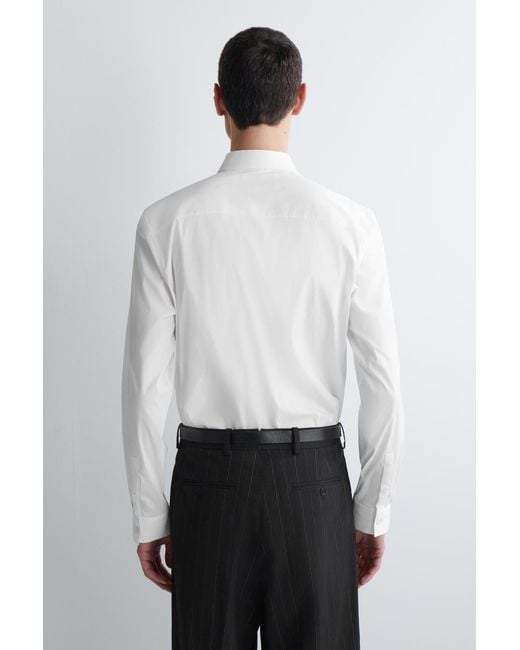 COS White Slim Tailored Cotton-Poplin Shirt for men