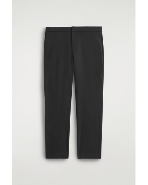 COS Black Cotton Slim-Leg Trousers for men
