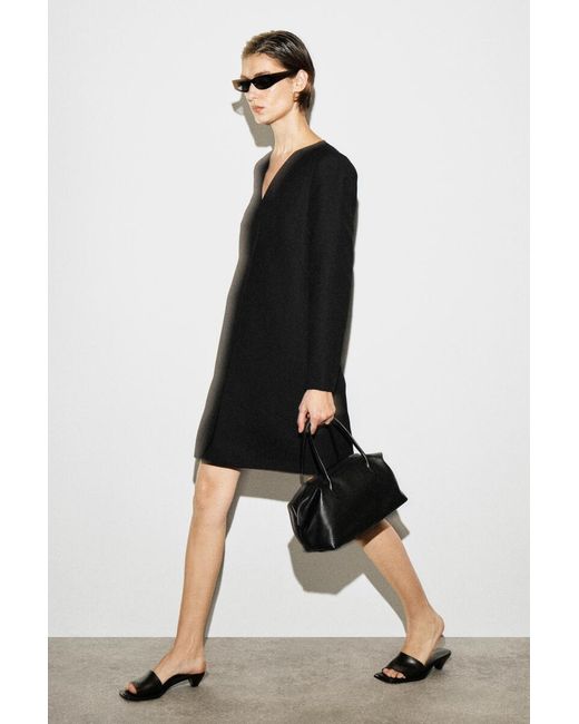 COS Black Tailored Wool-Blend Mini Dress
