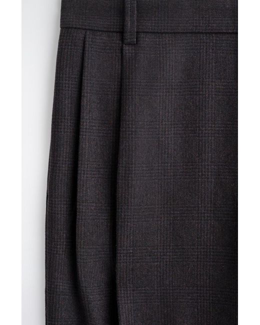COS Black Pleated Wool Relaxed-Fit Straight-Leg Trousers for men