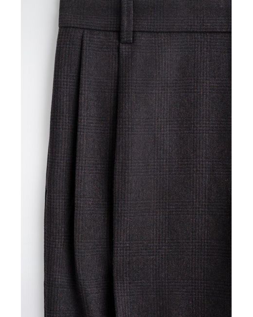 COS Black Pleated Wool Relaxed-Fit Straight-Leg Trousers for men