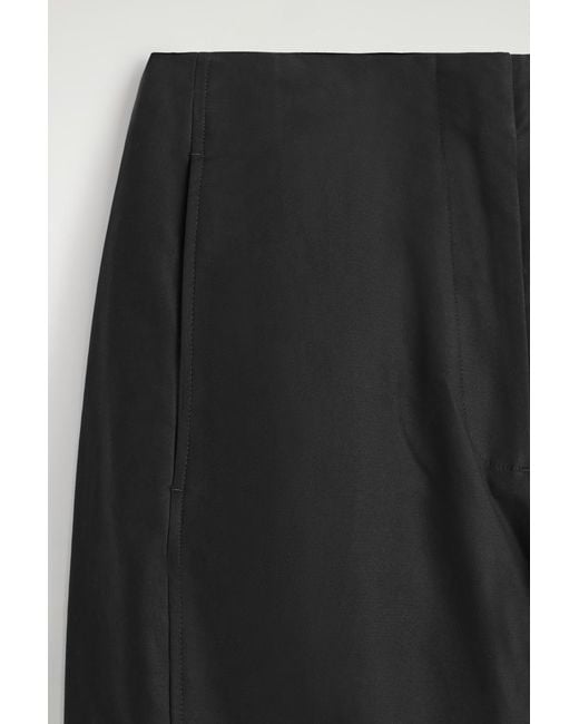 COS Black Pima Cotton Barrel-Leg Pants