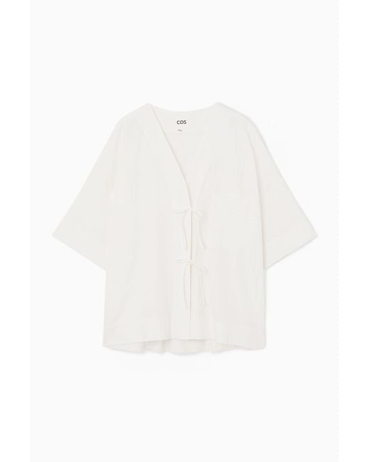 COS White Tie-front Shirt