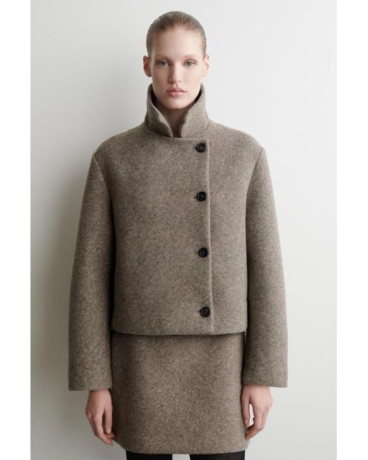COS Natural Boiled Wool-Blend Short Jacket