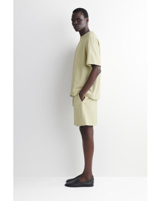 COS Natural Garment-Washed Cotton-Jersey Shorts for men