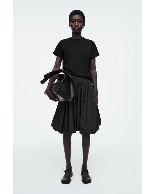 COS Black Minirock Mit Bubble-Saum