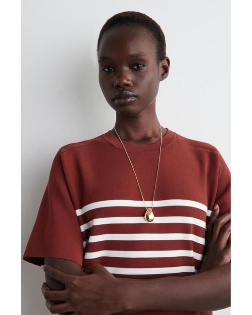 COS Knitted T-Shirt Dress in Red | Lyst COS Knitted T-Shirt Dress in Red | Lyst