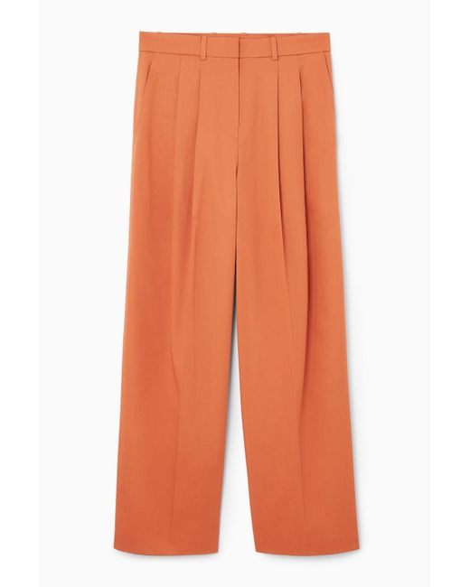 COS Orange Wide-leg Tailored Twill Pants