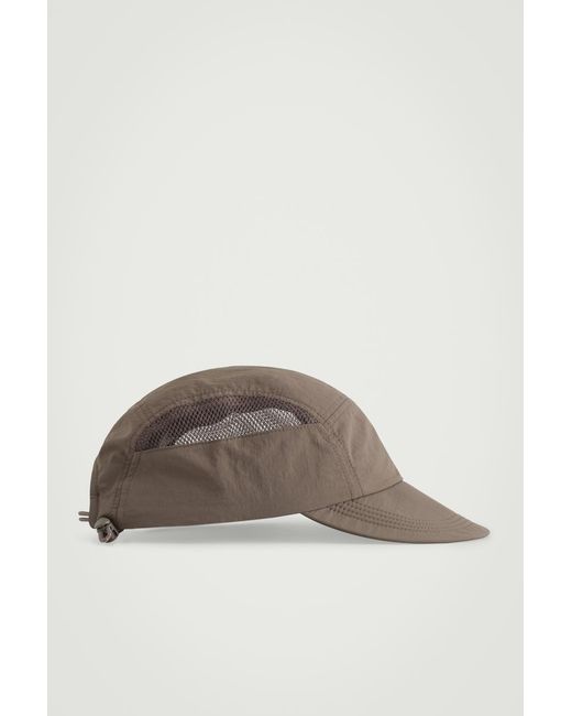 COS Brown Mesh-Panelled Nylon Cap for men