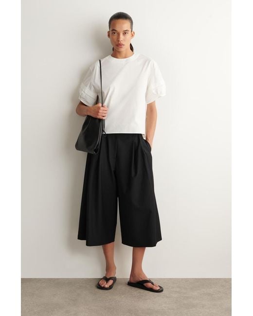 COS Natural Pintucked Cotton Blouse
