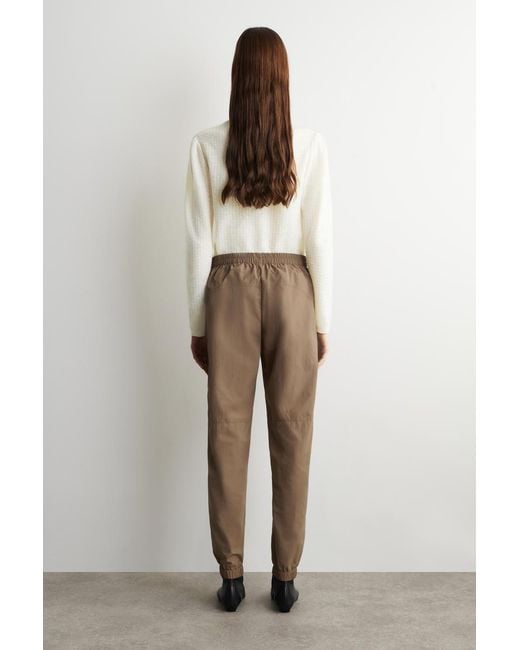 COS Natural Technical Nylon Barrel-Leg Pants