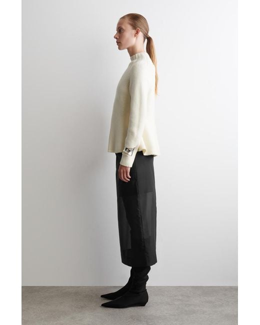 COS Black Sheer Column Skirt