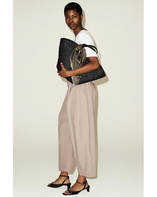 COS Natural Tailored Cotton Barrel-Leg Pants