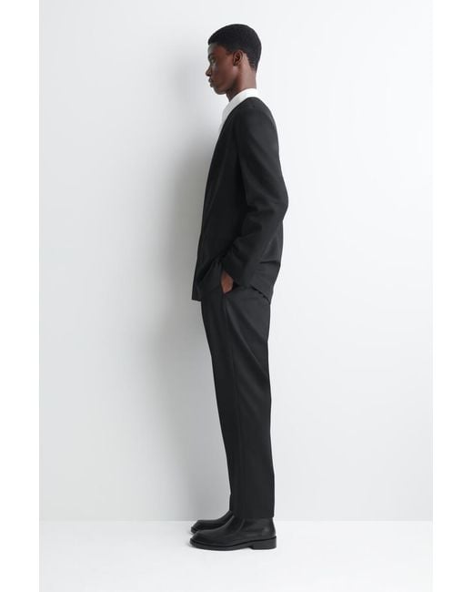 COS Black Collarless Wool Blazer for men