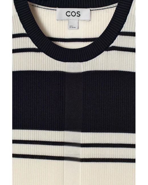 COS Blue Ribbed-Knit Tank Top