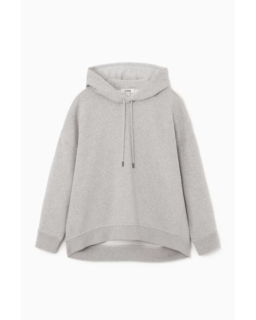 COS White Relaxed Jersey Hoodie