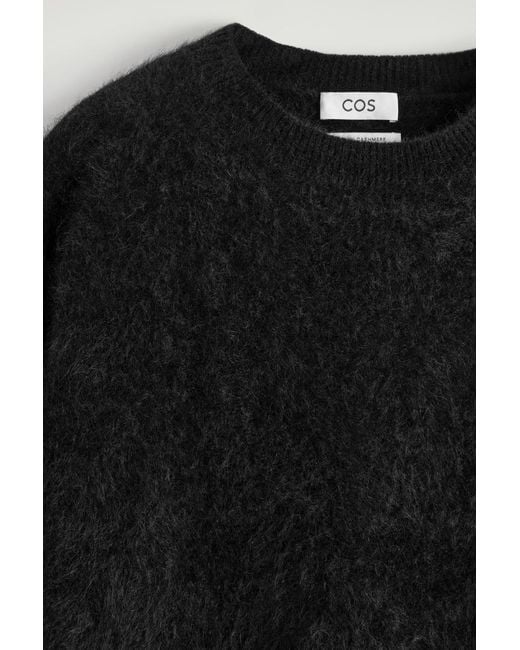 COS Black Brushed-Cashmere Crew-Neck Sweater