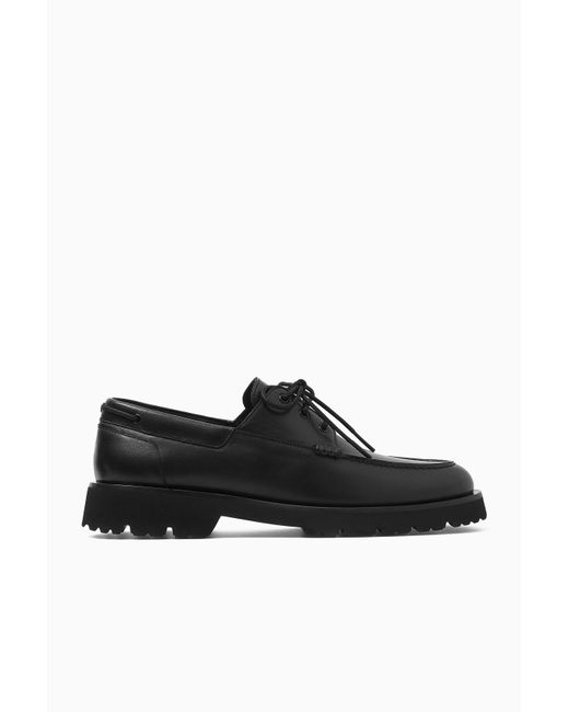 COS Black Chunky Boat Shoes for men