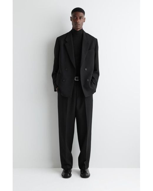 COS Black Slim Wool-Jersey Roll-Neck Top for men