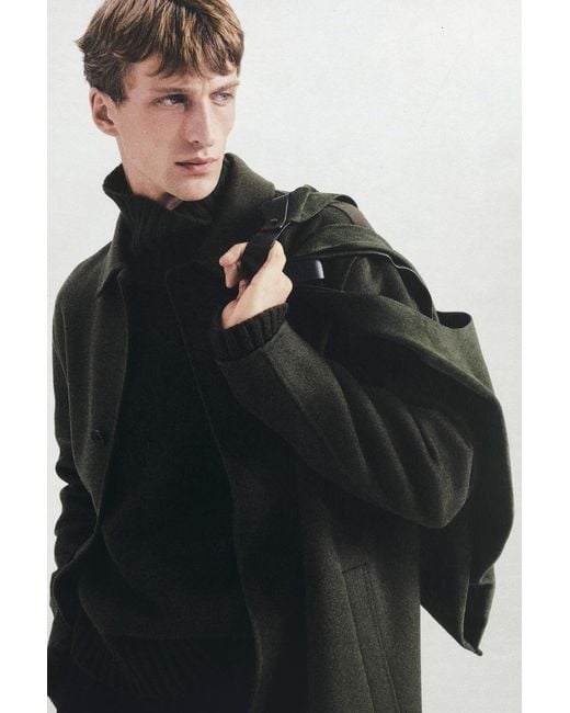 COS Black Chunky Cashmere Funnel-Neck Sweater for men