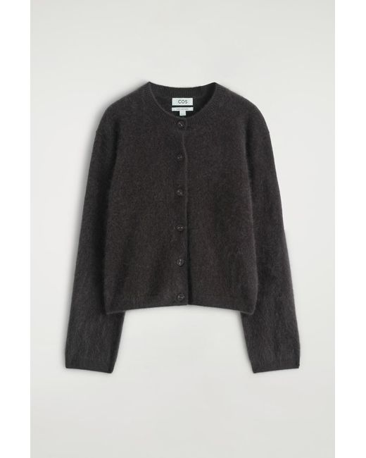 COS Black Brushed-Cashmere Crew-Neck Cardigan