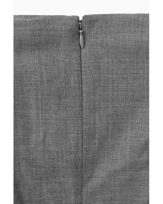COS Gray Deconstructed Power-shoulder Wool Top