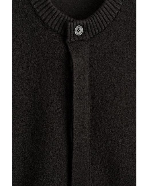 COS Black Boiled-Wool Crew-Neck Cardigan for men