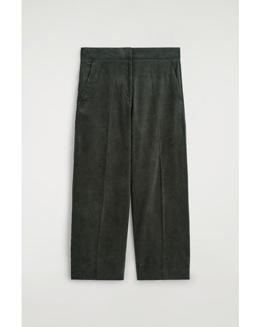 COS Green Cropped Corduroy Pants