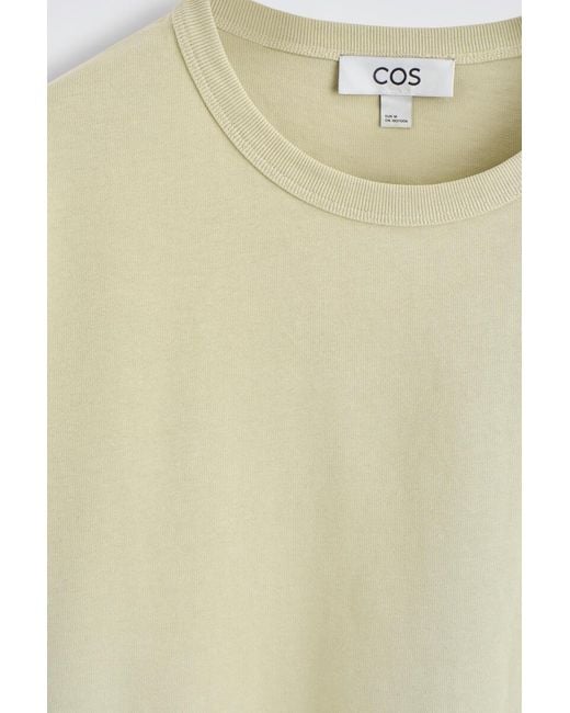 COS White Relaxed Garment-Washed Cotton T-Shirt for men