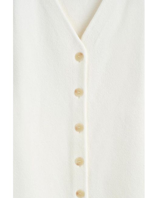 COS White Buttoned Milano-Knit Mini Dress
