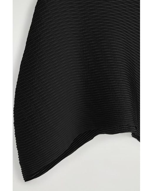 COS Black Voluminous Pleated Midi Skirt