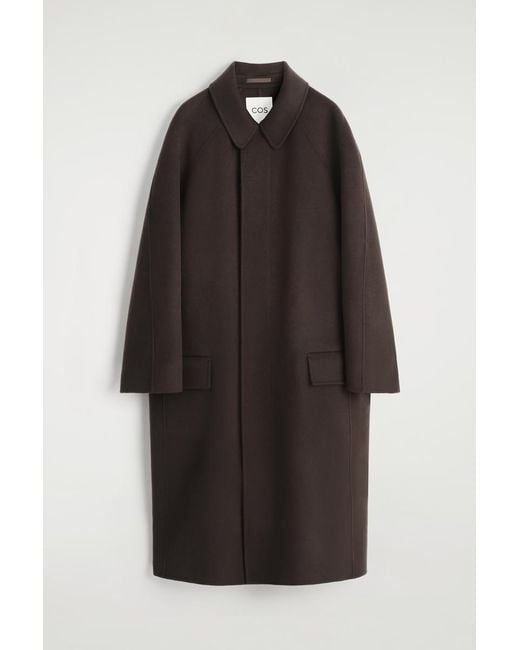 COS Black Double-Faced Wool Long Car Coat for men