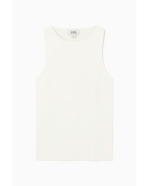 COS White Tubular Knitted Tank Top
