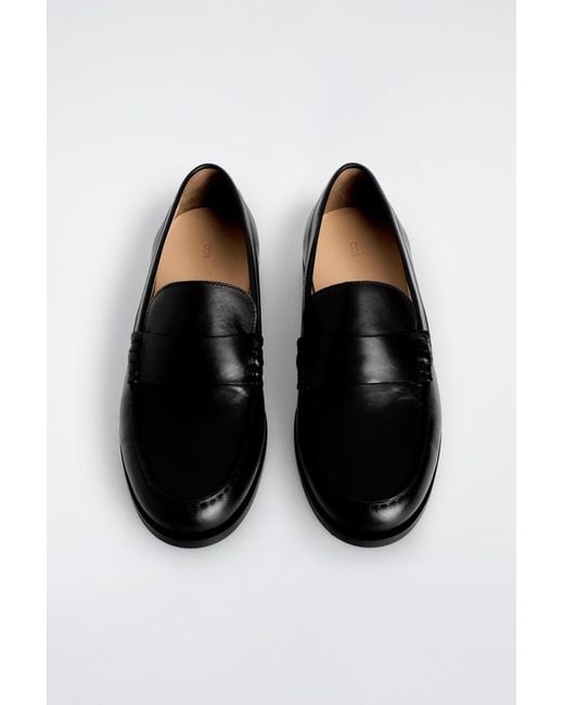 COS White Leather Penny Loafers for men