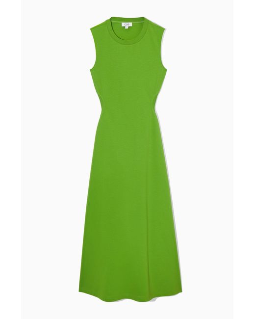 COS Green Sleeveless Cutout Maxi Dress