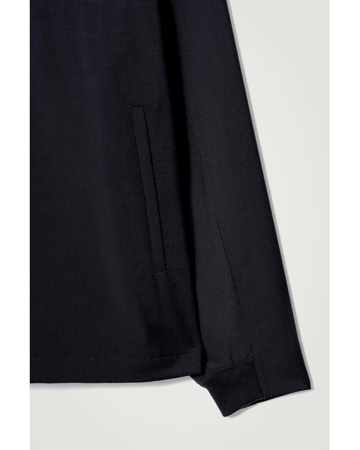 COS Black Double-Faced Wool-Blend Half-Zip Jacket for men