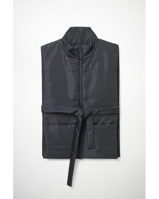 COS Black Zip-up Puffer Vest
