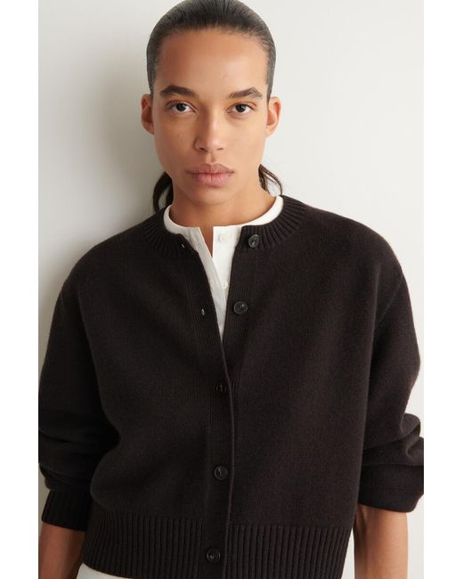 COS Black Merino Wool Cardigan