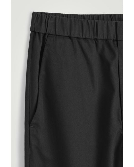 COS Black Twill Tapered Pants for men