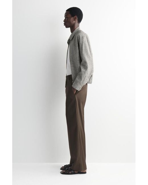 COS Brown Cotton Wide-Leg Pants for men