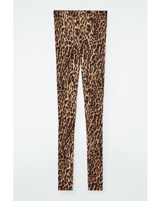 COS Multicolor Leopard-print Merino Wool Leggings