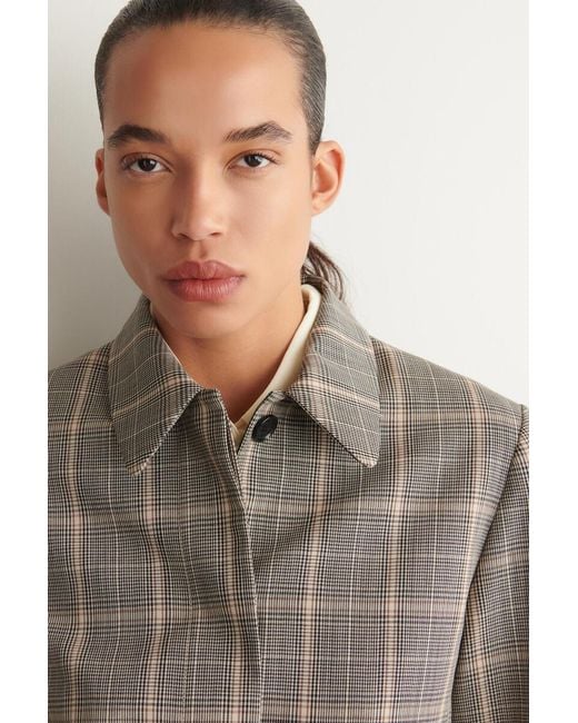 COS Natural Checked Wool Jacket