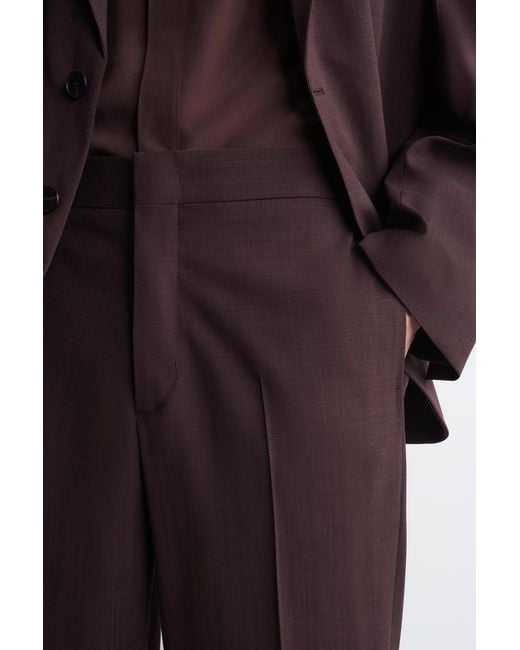 COS Purple Fluid Wool Slim-Fit Pants for men