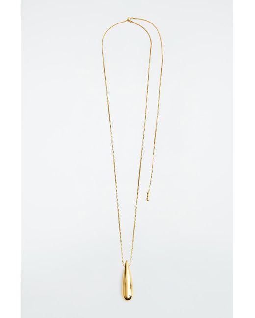 COS White Droplet Pendant Necklace