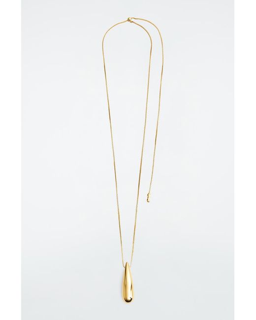 COS White Droplet Pendant Necklace