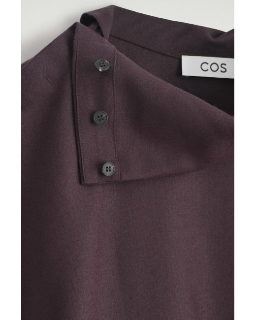 COS Purple Wool-Flannel Top