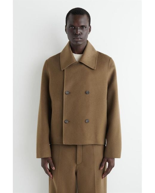 COS Natural Double-Faced Wool Short Pea Coat for men
