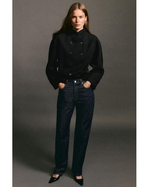 COS Black Sculpted Stand-Collar Jacket