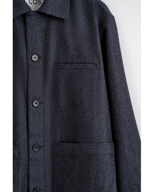 COS Gray Wool Overshirt for men