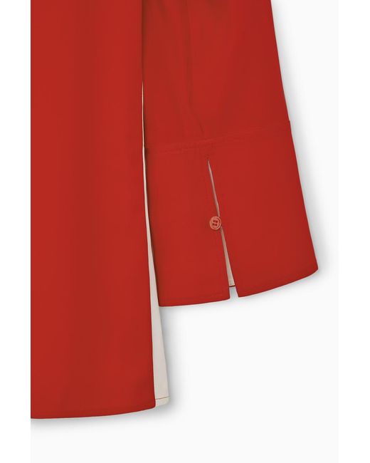 COS Red Relaxed Side-stripe Shirt
